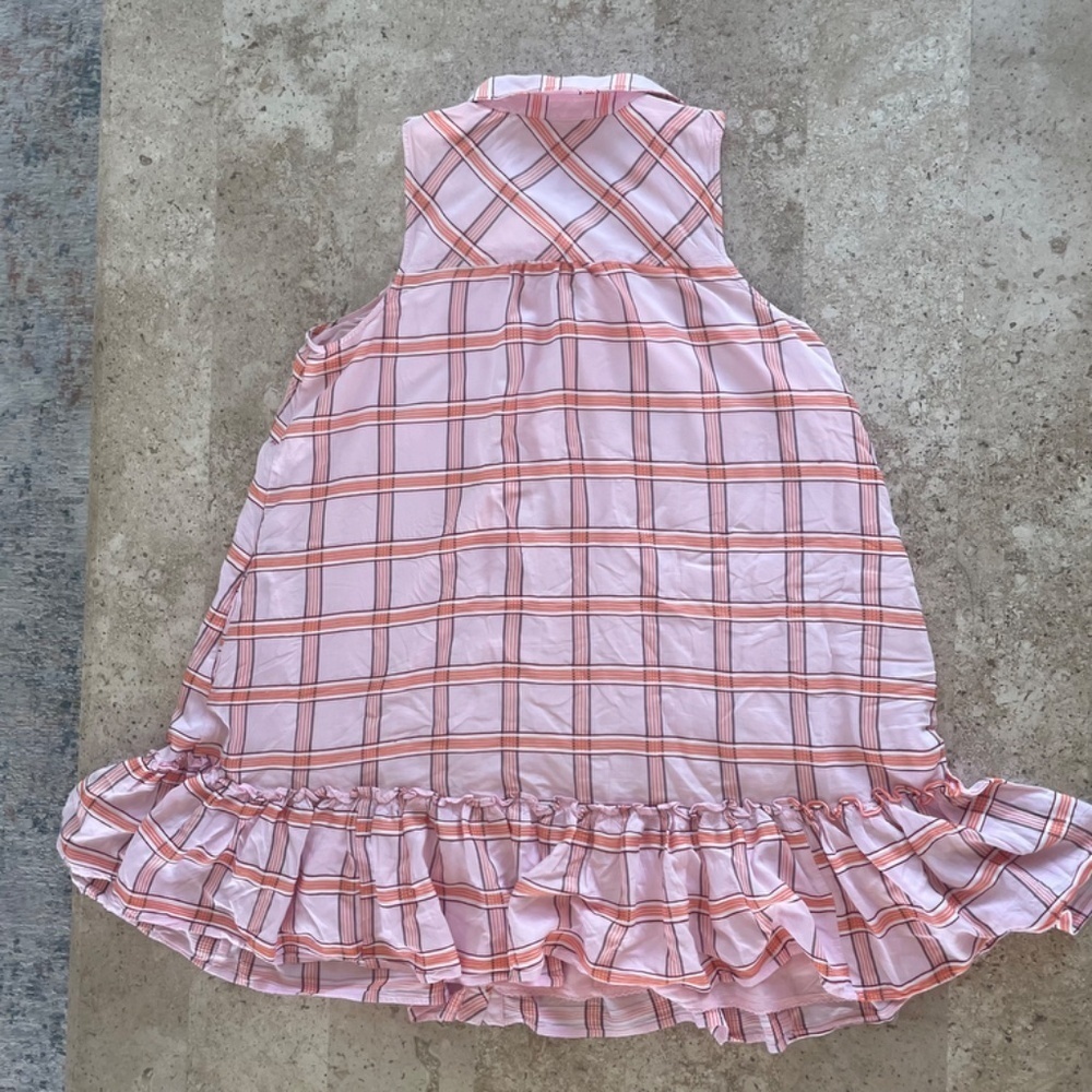 Maeve by Anthropologie Flounced Mini Dress Pink Plaid - SZ L - Picture 10 of 10
